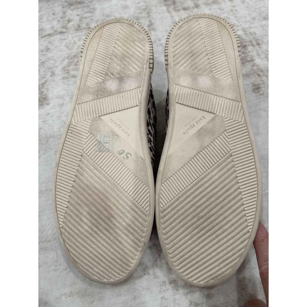 Kate Spade K As In Kate Court Leopard Canvas Sneakers Shoes 11B